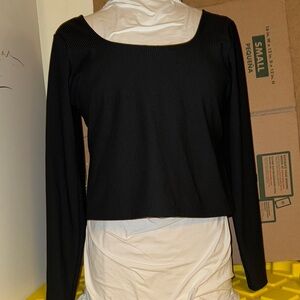 Fabletics Black Cut-Out Crop Top